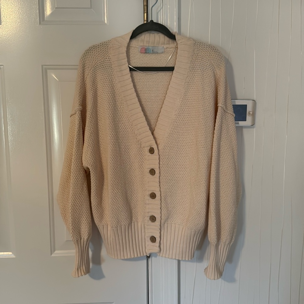 Free People 2 piece Hailee sweater set in Powder Sand color.